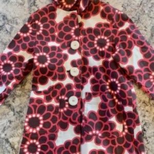 Boden Floral Rain Coat with Buttons